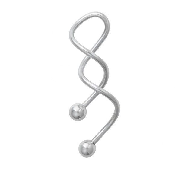MoonFlowerBtq Jewelry - 14G Spiral Twister Belly Button Ring | Stainless Steel Double Navel Barbell